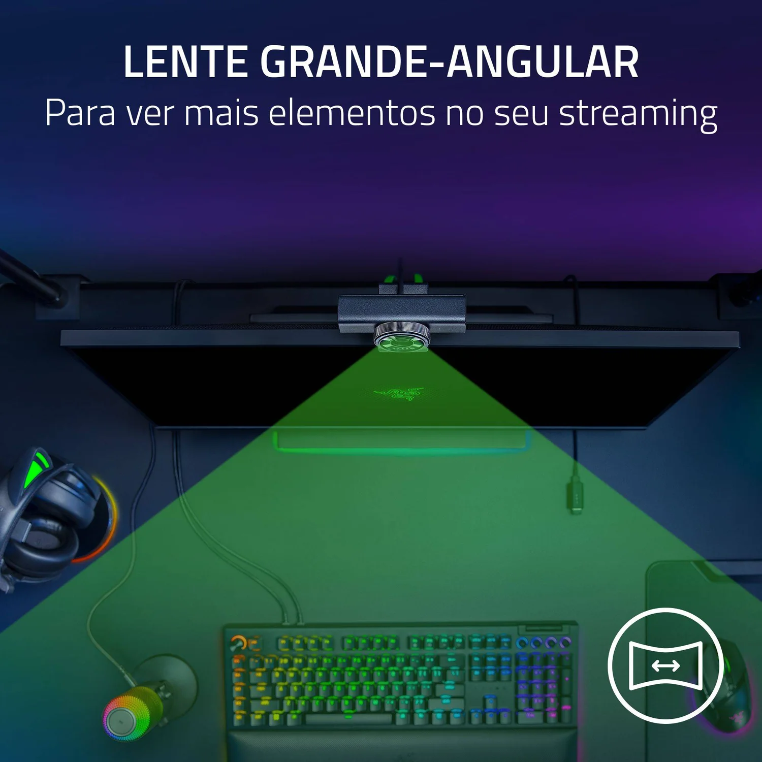 Webcam Razer Kiyo V2 X Black Full HD Streaming USB - Imagem 5
