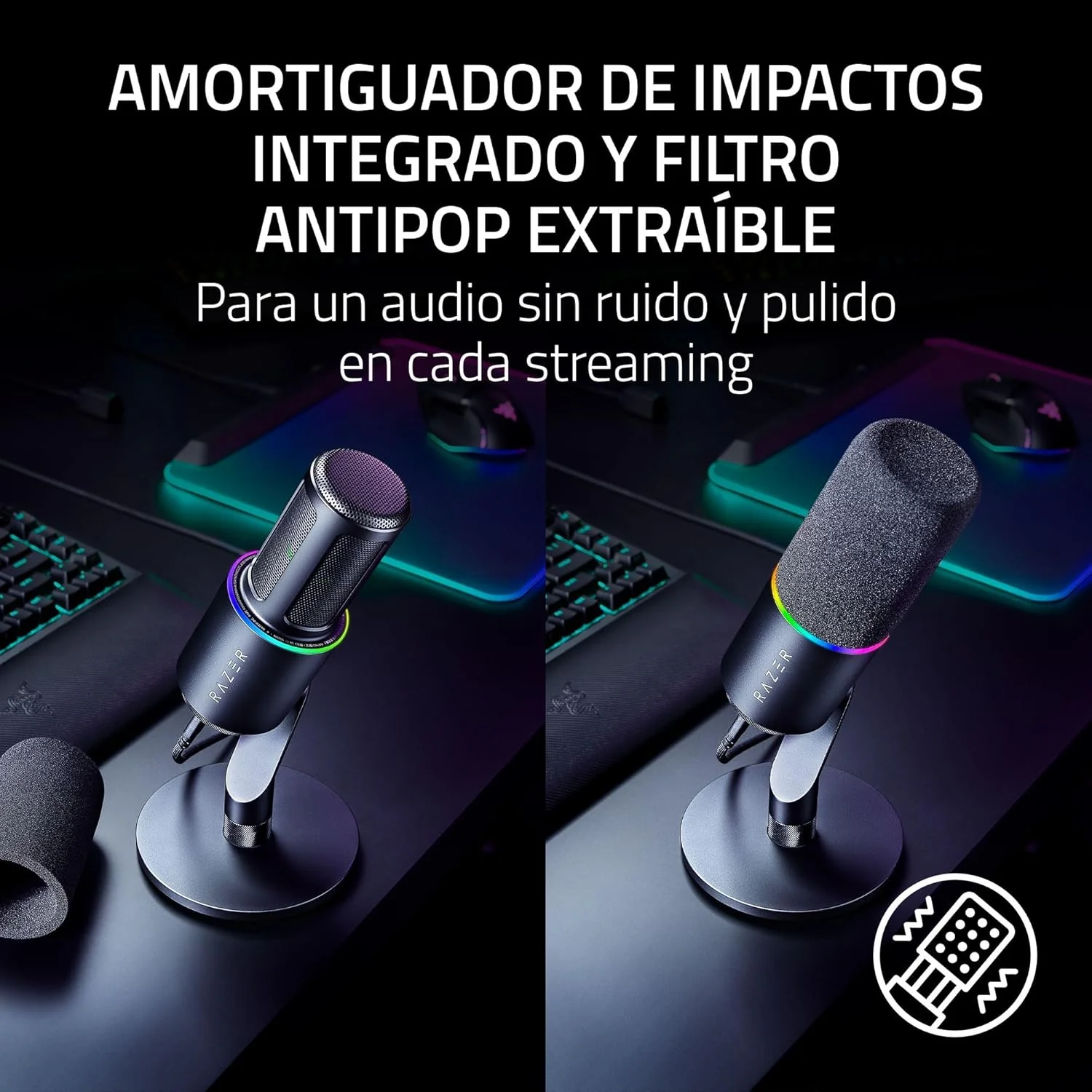 Auscultadores Gaming Razer Seiren V3 PRO Streaming Studio Preto - Imagem 6