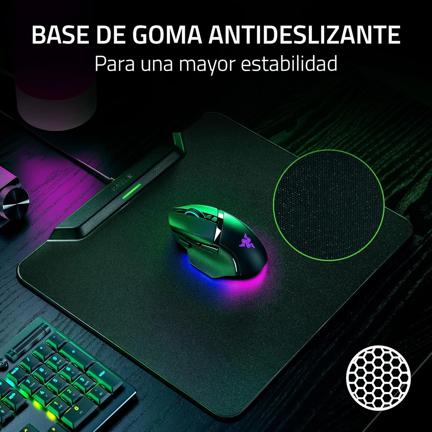Tapete de rato gaming Razer HyperFlux V2 Hard Edition para carregamento sem fios - Imagem 7