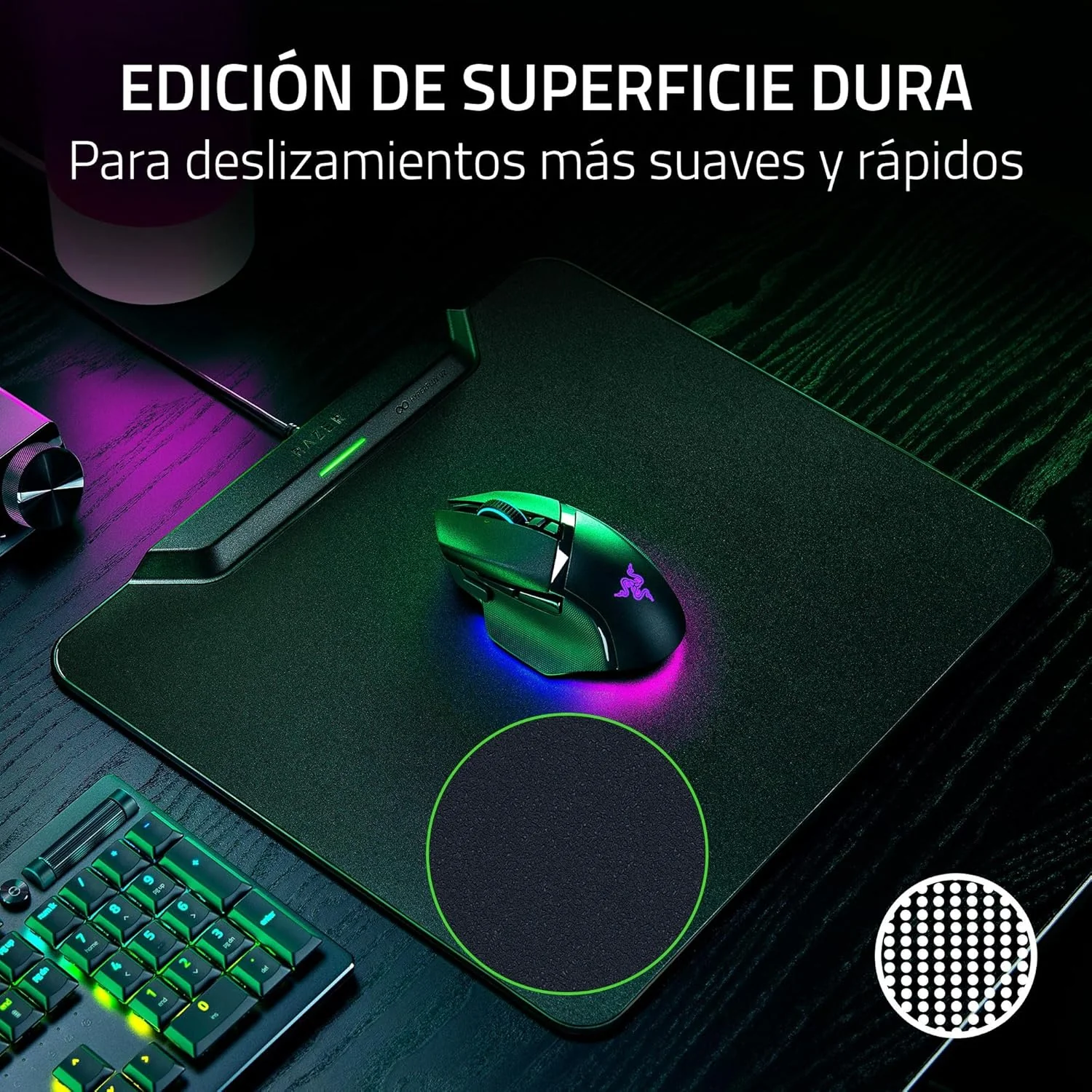 Tapete de rato gaming Razer HyperFlux V2 Hard Edition para carregamento sem fios - Imagem 4