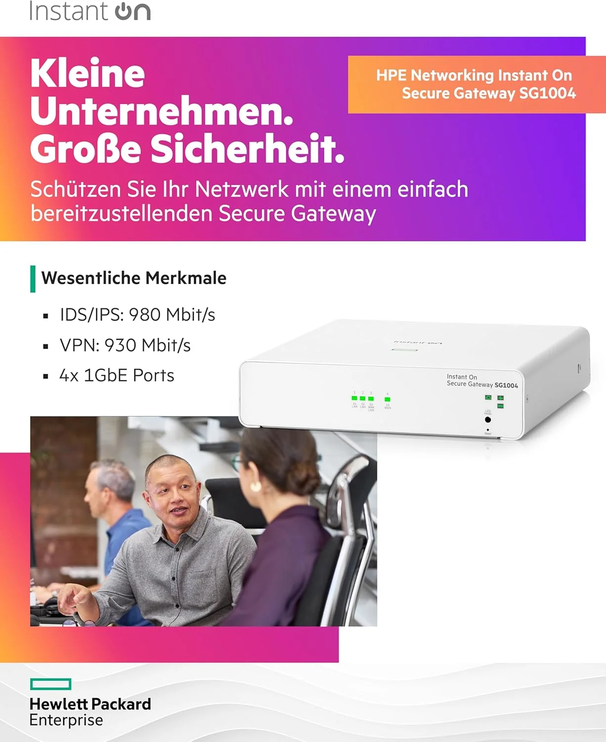 Gateway de Segurança HPE Aruba Instant On SG1004 4 Portas Gigabit VPN Firewall - Imagem 3
