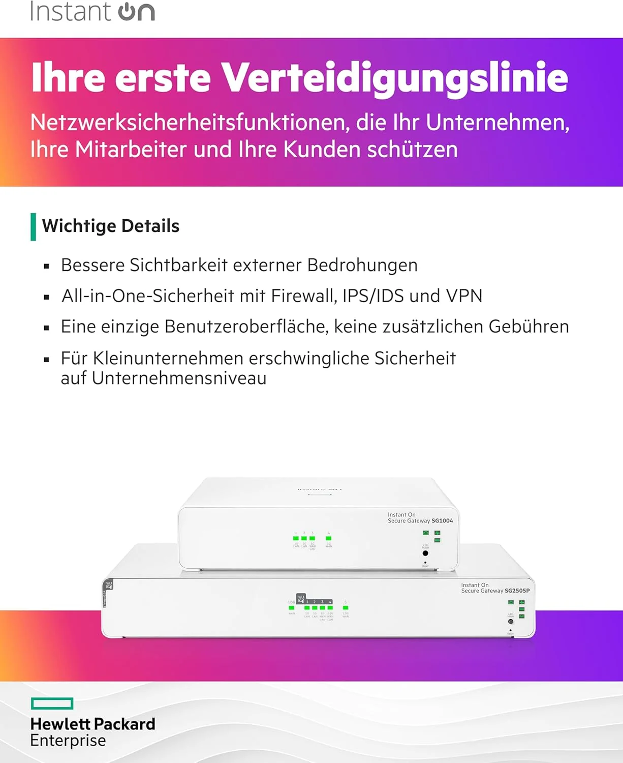 Gateway de Segurança HPE Aruba Instant On SG1004 4 Portas Gigabit VPN Firewall - Imagem 5