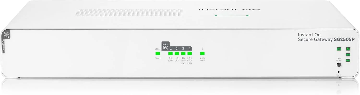 Gateway de Rede HPE Aruba Instant On SG2505P 5 Portas SmartRate 2.5G PoE+ 64W