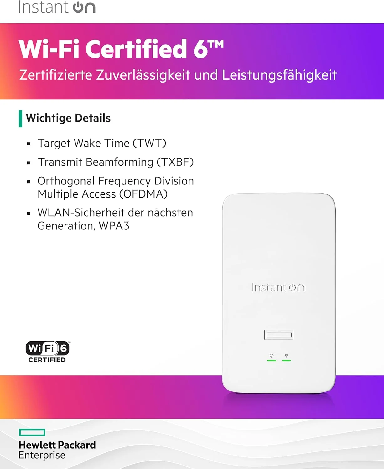 Access Point HPE Aruba Instant On AP22D Wi-Fi 6 dual radio 2x2 com PSU - Imagem 5