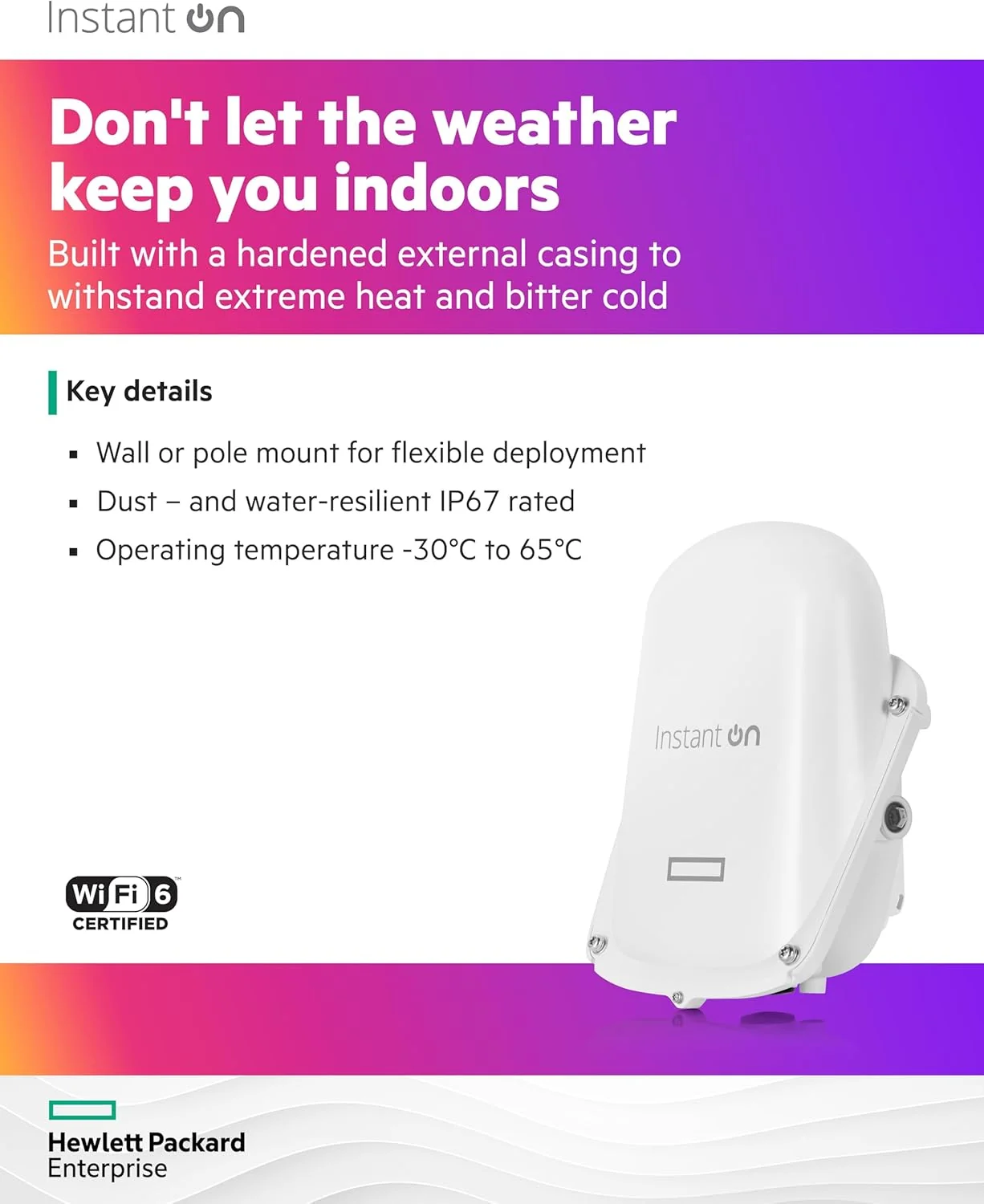 Ponto de Acesso Wi-Fi 6 HPE Aruba Instant On AP27 Outdoor Dual Radio 2x2 - Imagem 4