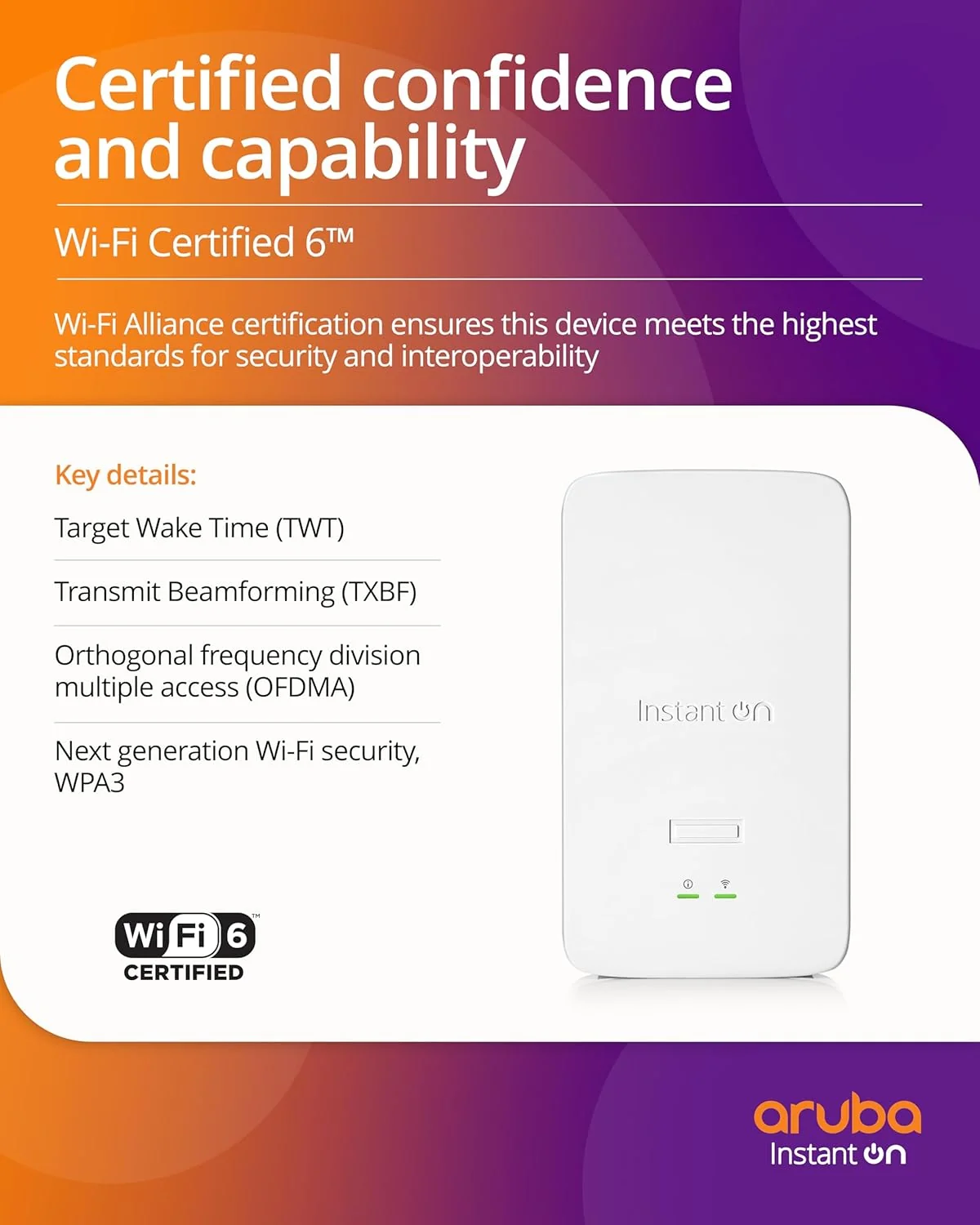 Ponto de Acesso Wi-Fi 6 HPE Aruba Instant On AP22D Dual Radio 2x2 com Switch PoE Integrado - Imagem 4
