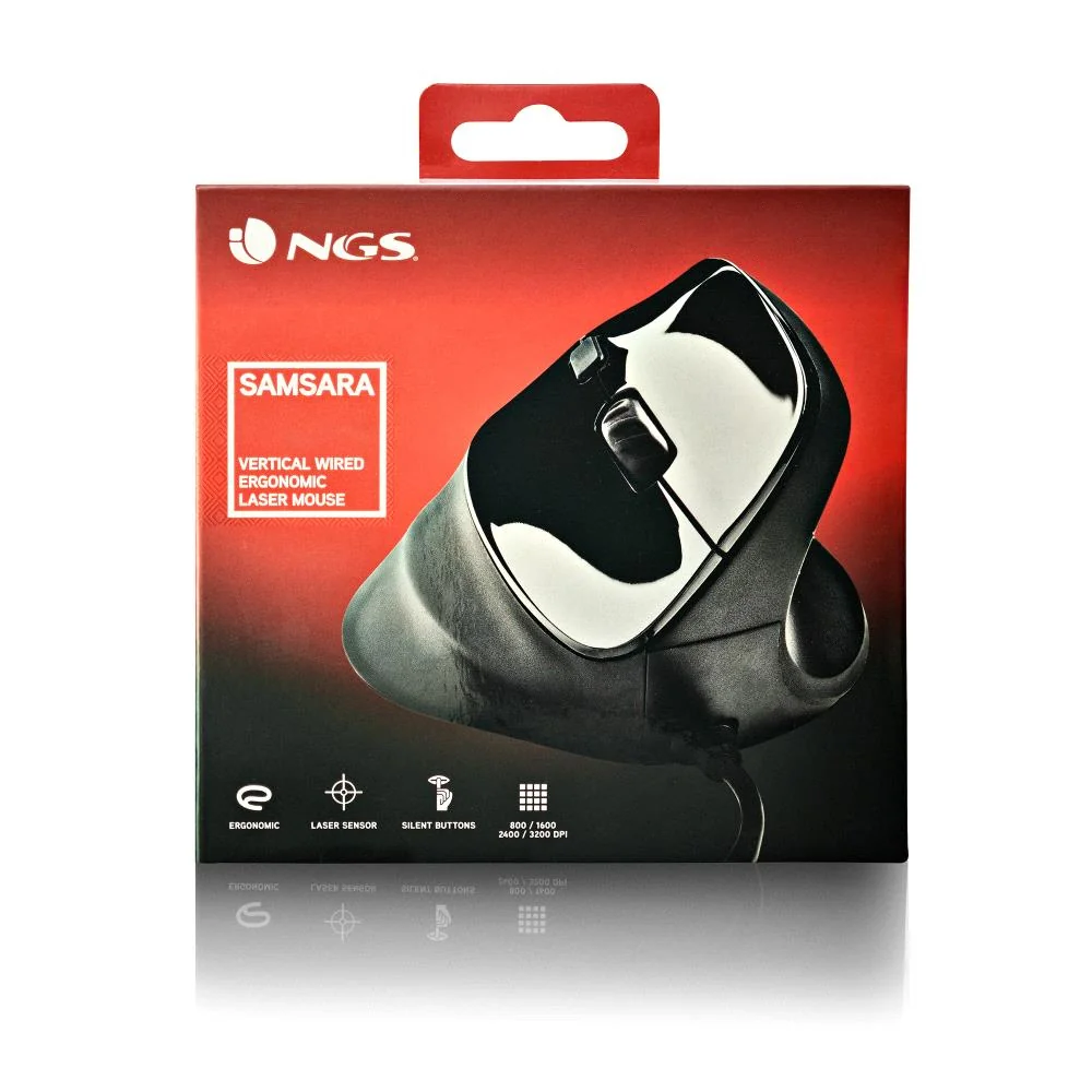 Rato Vertical Ergonomico NGS Samsara com Fios 3200 DPI Laser 5 Botoes Silencioso - Imagem 5