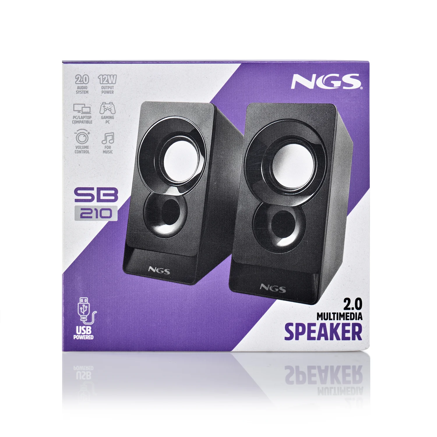 Colunas de som NGS SB210 estéreo 2.0 6W RMS USB com controlo volume preto - Imagem 7