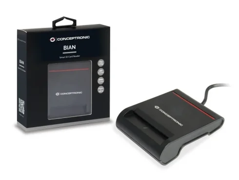 Leitor de Cartão de Cidadão Conceptronic SCR01B USB 2.0 smart card preto - Imagem 2