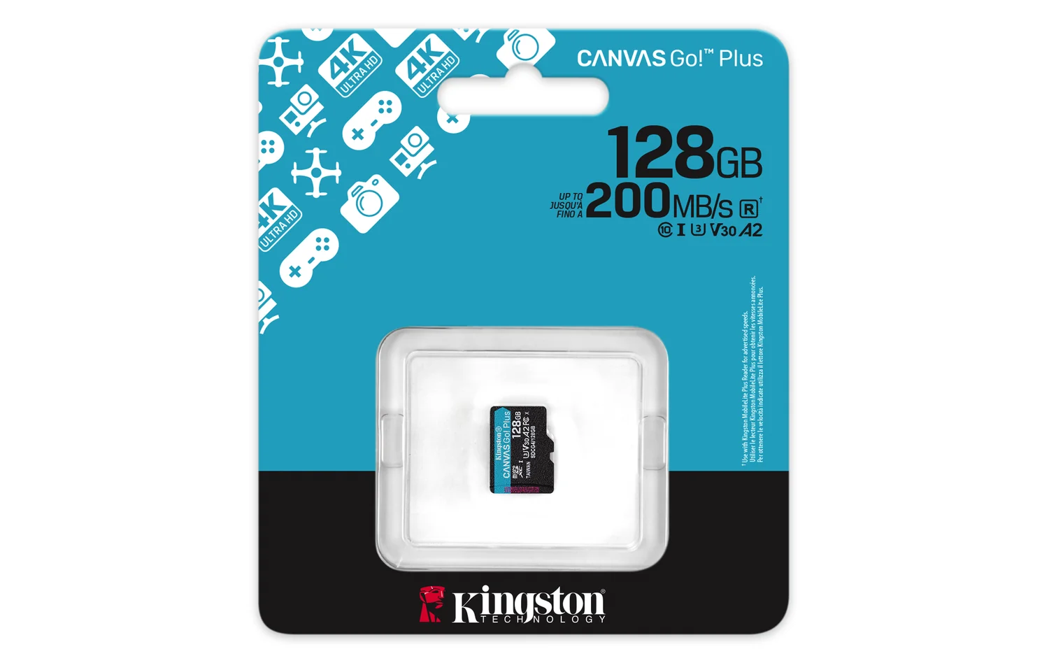 Cartão de memória microSD Kingston Canvas Go Plus 128GB UHS-I V30 A2 - Imagem 3
