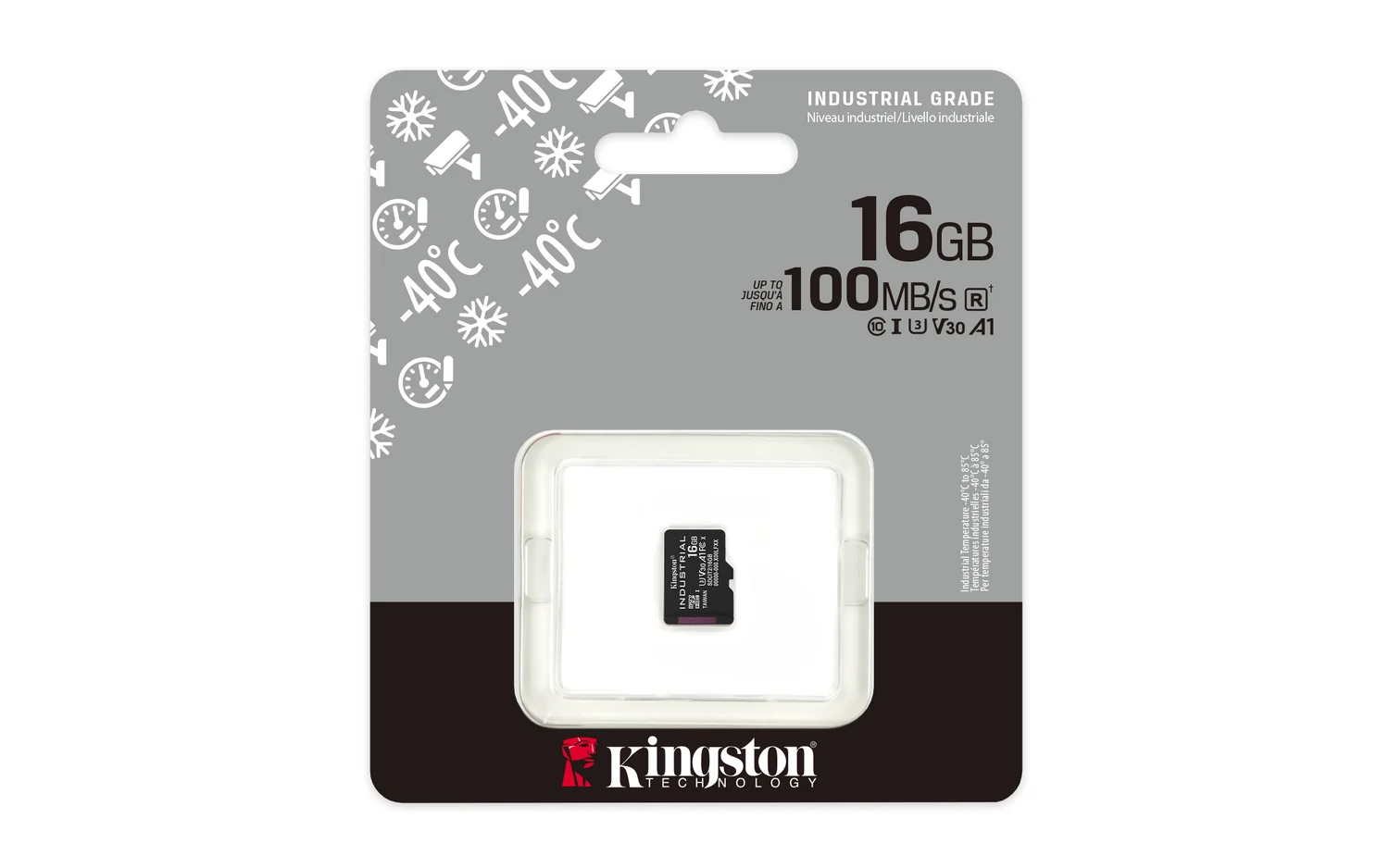 Cartão de memória microSDHC Kingston Industrial 16GB pSLC A1 V30 - Imagem 3