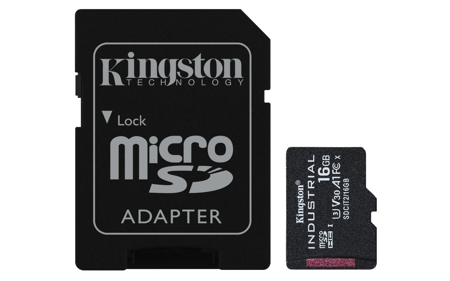 Cartão de memória microSDHC Kingston Industrial 16GB pSLC A1 com Adaptador SD - Imagem 1