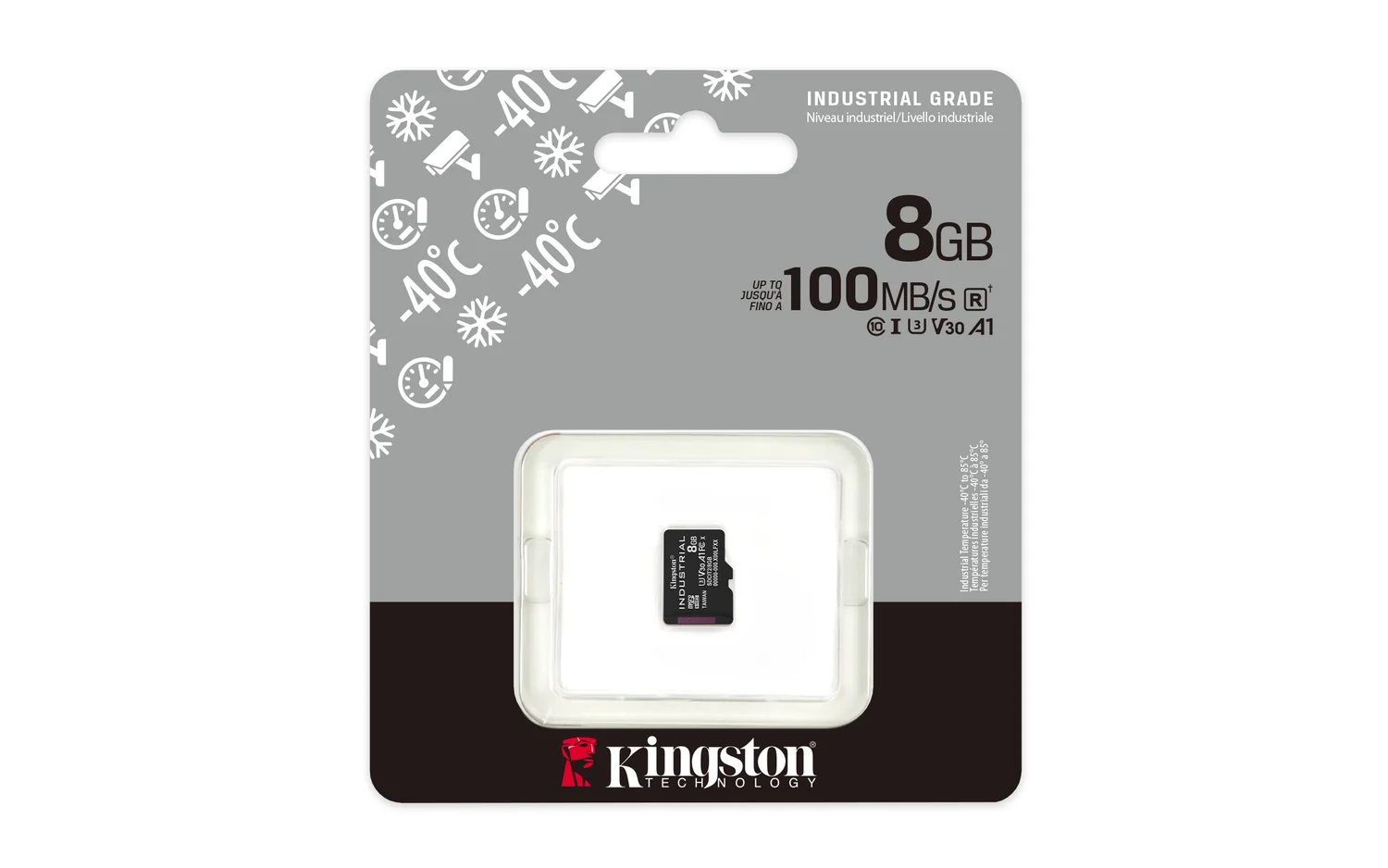 Cartão de memória Kingston Industrial microSDHC 8GB pSLC C10 A1 U3 V30 - Imagem 3