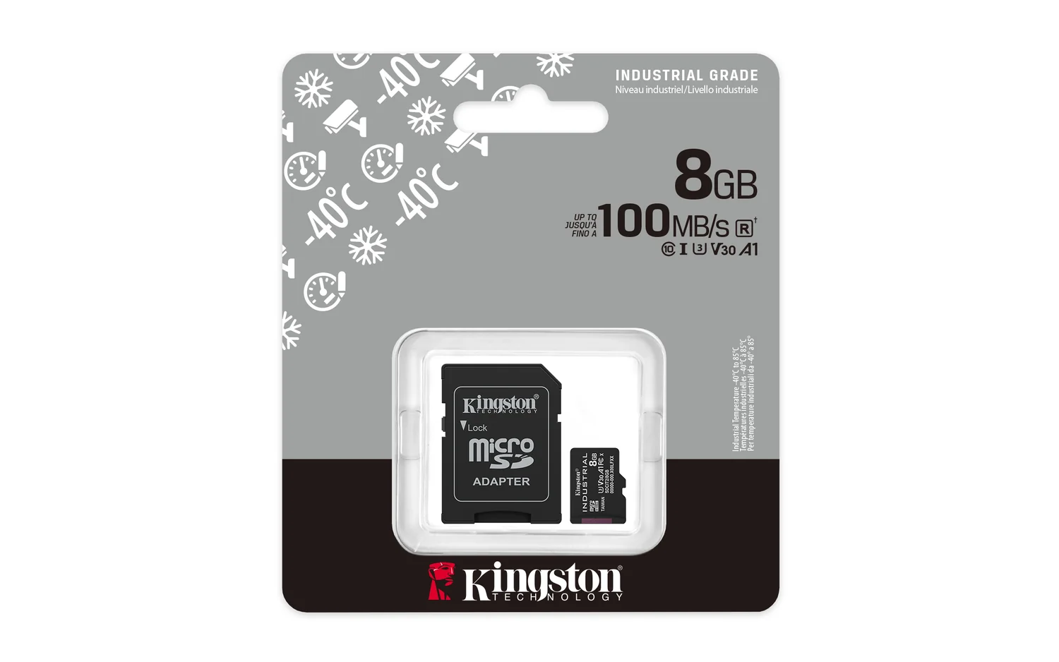 Cartão de memória microSDHC Kingston Industrial 8GB pSLC A1 com Adaptador SD - Imagem 5