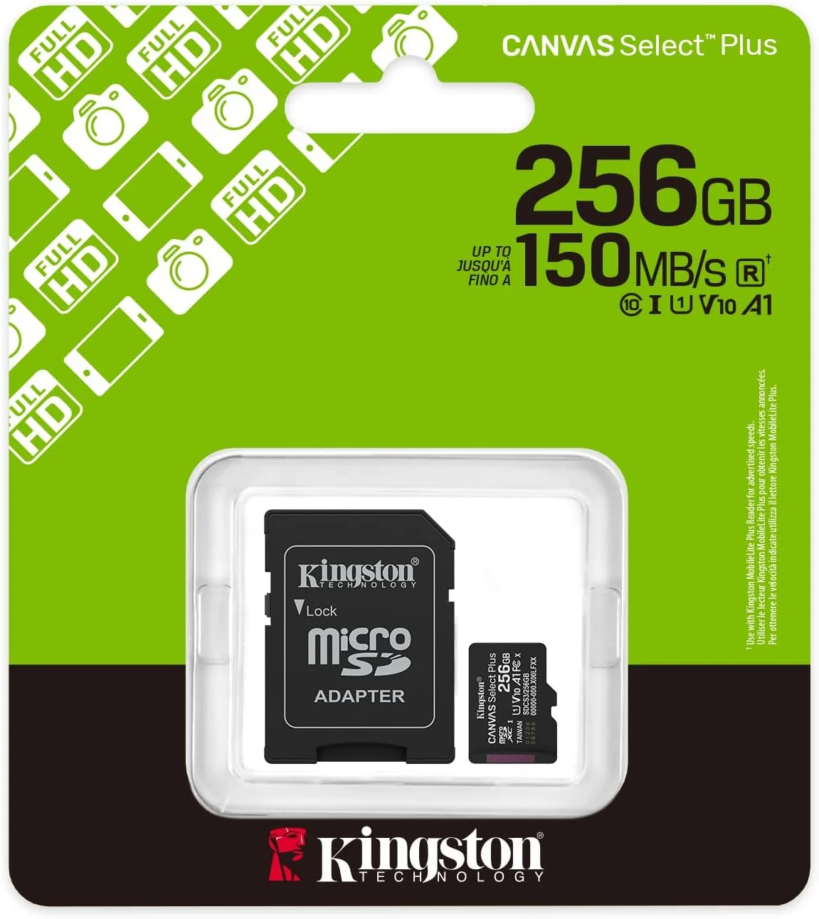 Cartão de memória microSDXC Kingston Canvas Select Plus 256GB com adaptador - Imagem 3