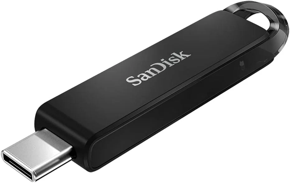Pen USB-C SanDisk Ultra 128GB USB 3.2 Gen 1 150MB/s slide preta - Imagem 1
