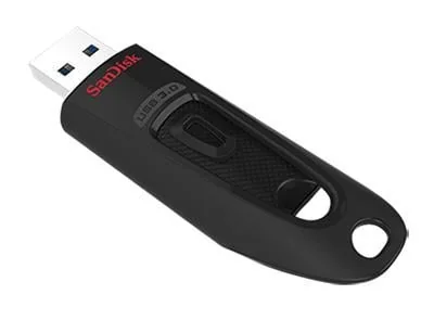 Pen USB SanDisk Ultra 16GB USB 3.0 100MB/s slide preta com AES 128-bit - Imagem 2