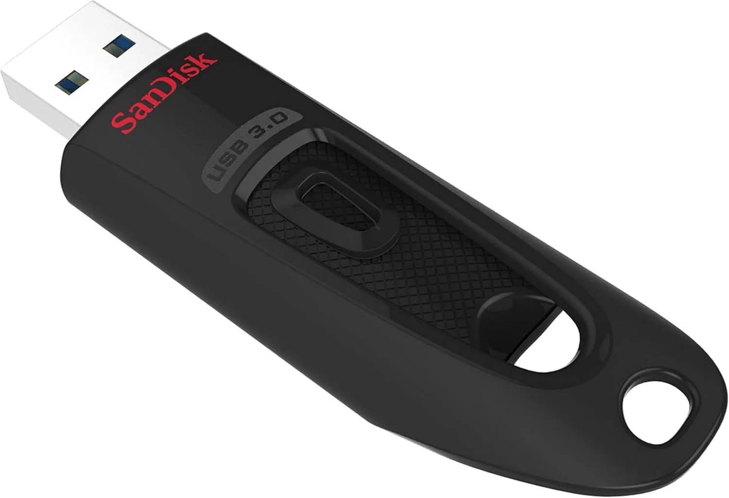 Pen USB SanDisk Ultra 128GB USB 3.0 100MB/s slide preta com AES 128-bit - Imagem 1