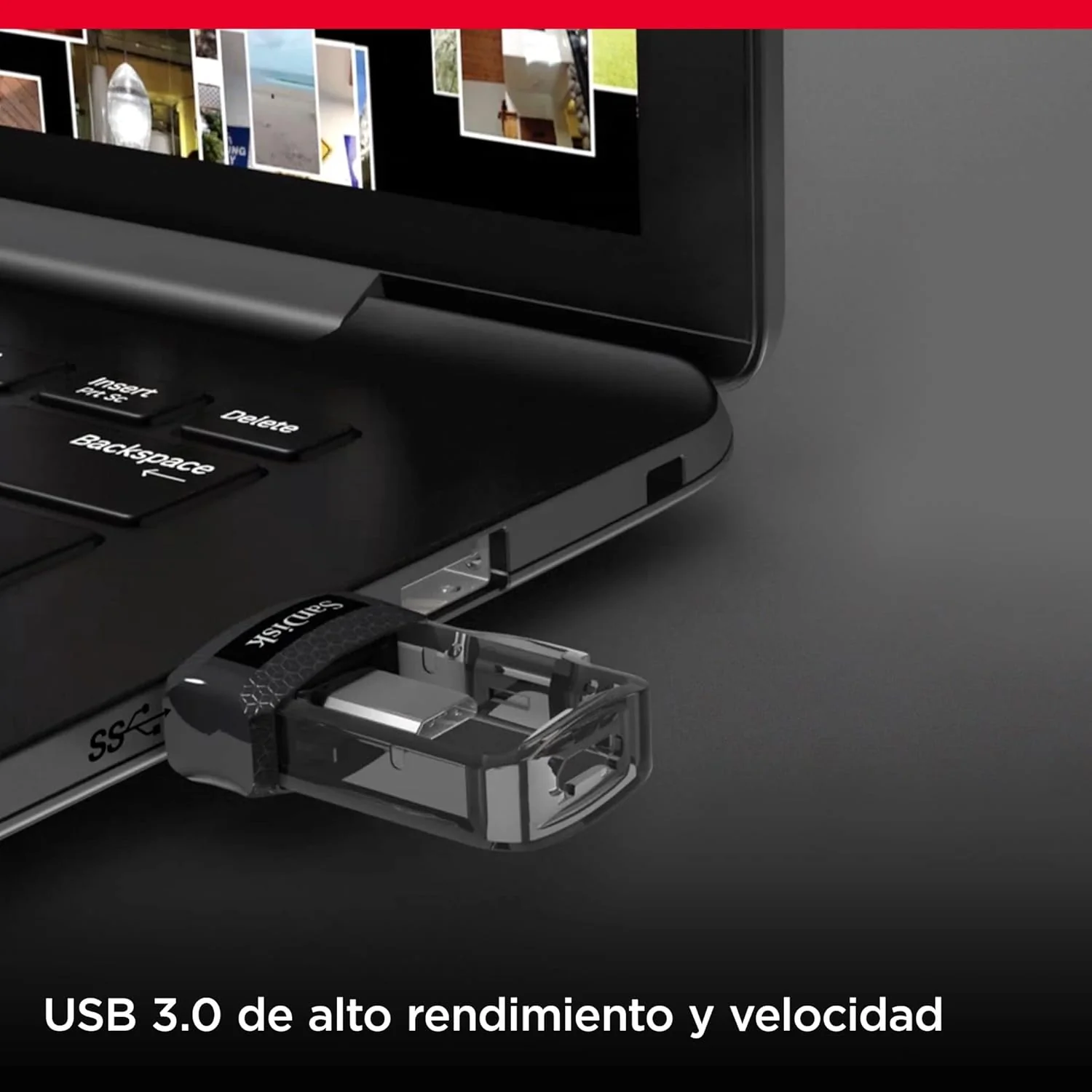 Pen USB SanDisk Ultra Dual Drive m3.0 256GB USB 3.0 Type-A/Micro-USB 150MB/s - Imagem 3