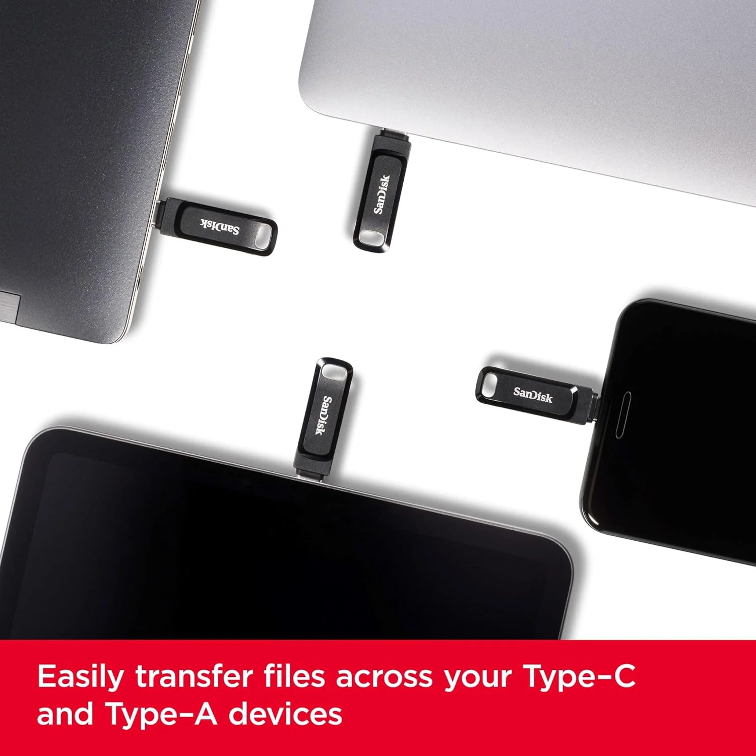 Pen USB-C SanDisk Ultra Dual Drive Go 64GB USB Type-C Type-A Smartphone Tablet PC Backup - Imagem 2