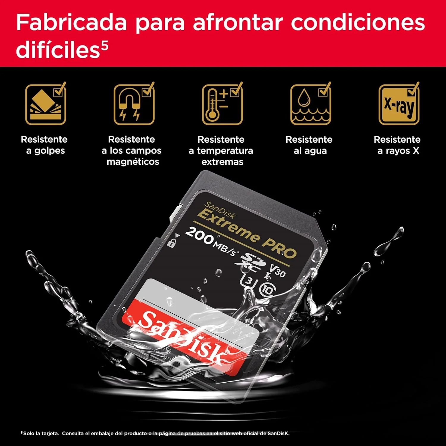 Cartão de Memória SanDisk Extreme PRO SDXC 128GB até 200MB/s UHS-I U3 V30 - Imagem 5