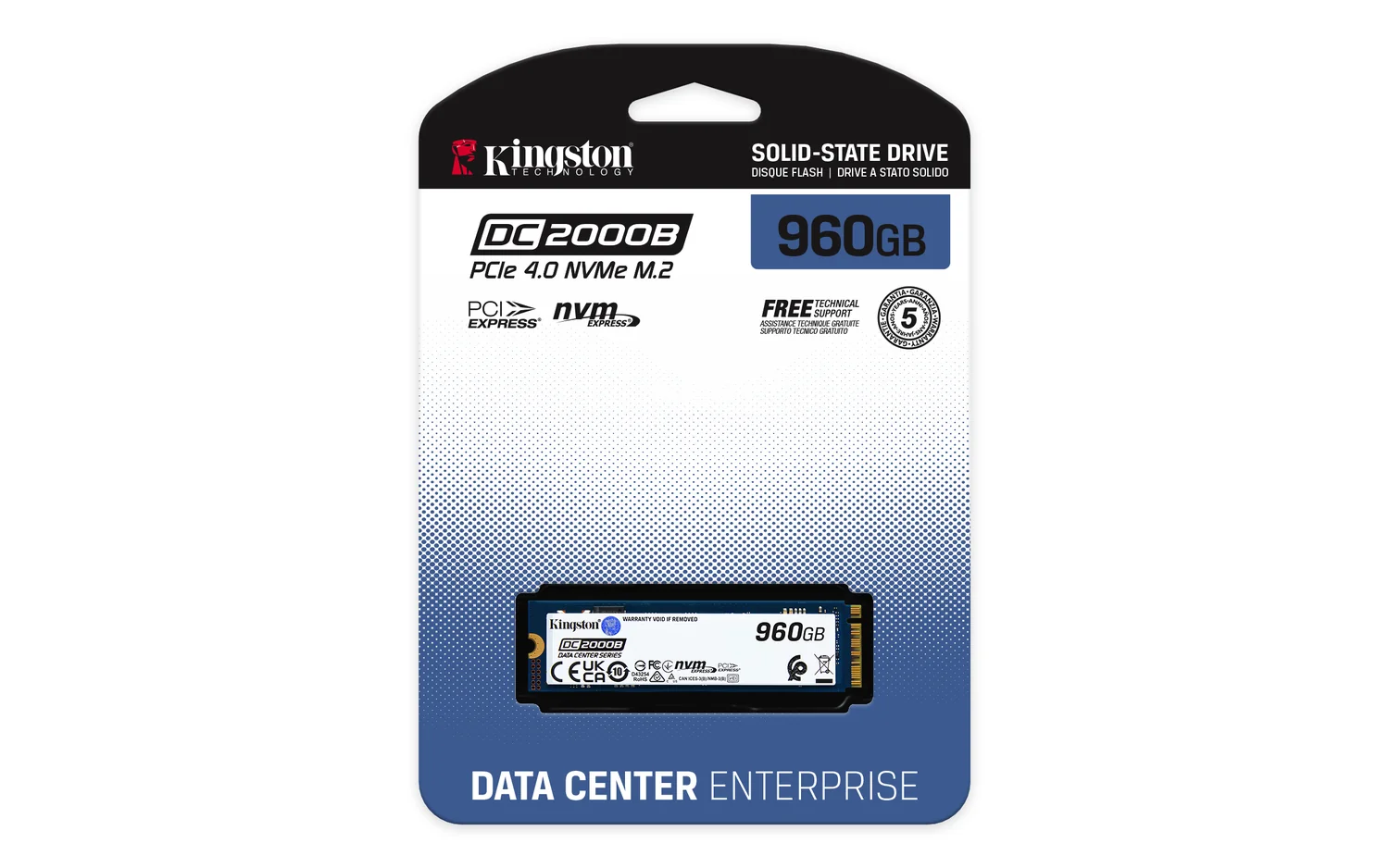 Disco SSD Kingston DC2000B 960GB M.2 2280 PCIe 4.0 NVMe Enterprise para servidor - Imagem 4
