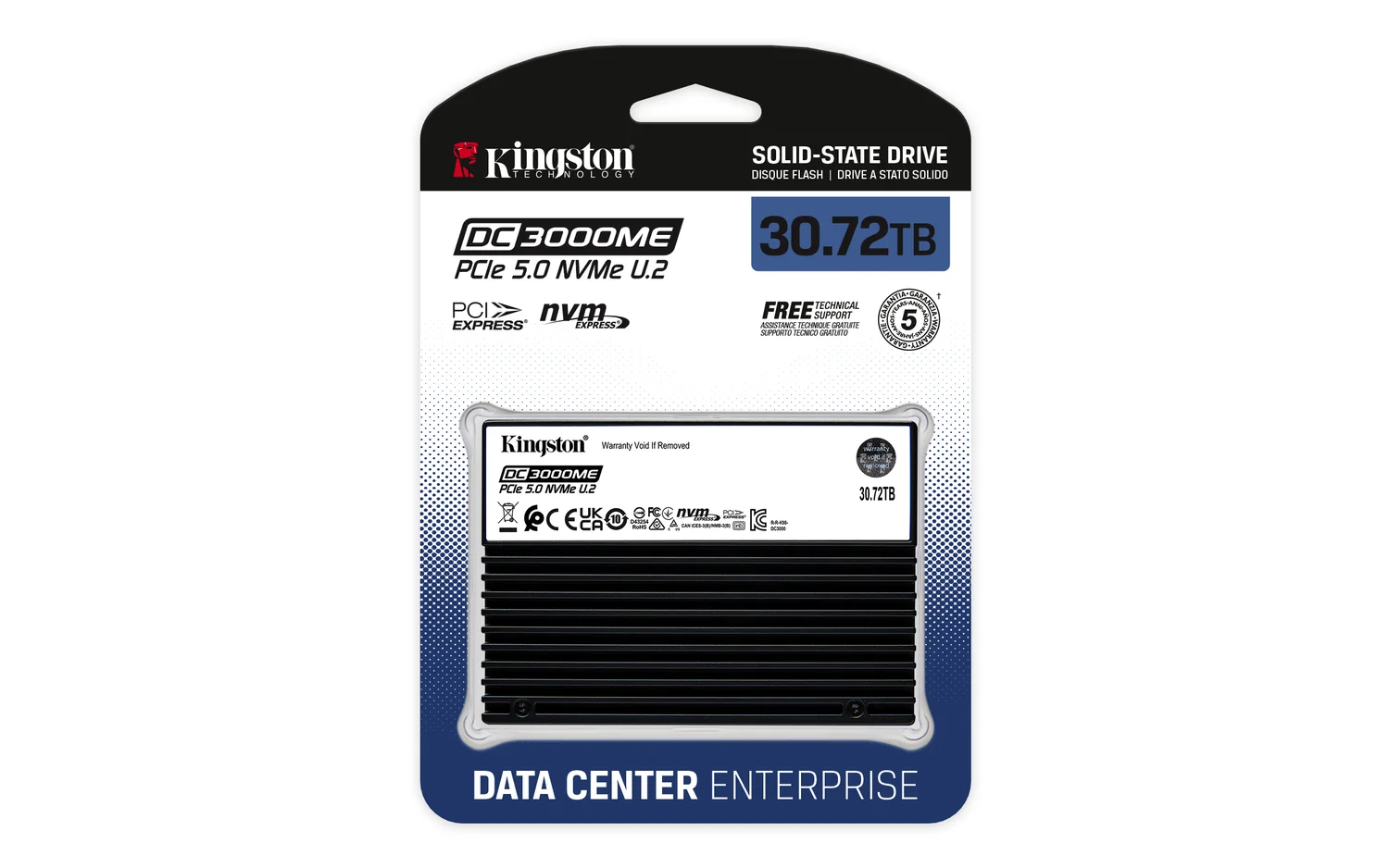 Disco SSD Enterprise Kingston DC3000ME 30TB U.2 PCIe 5.0 NVMe com Encriptação TCG Opal 2.0 - Imagem 4