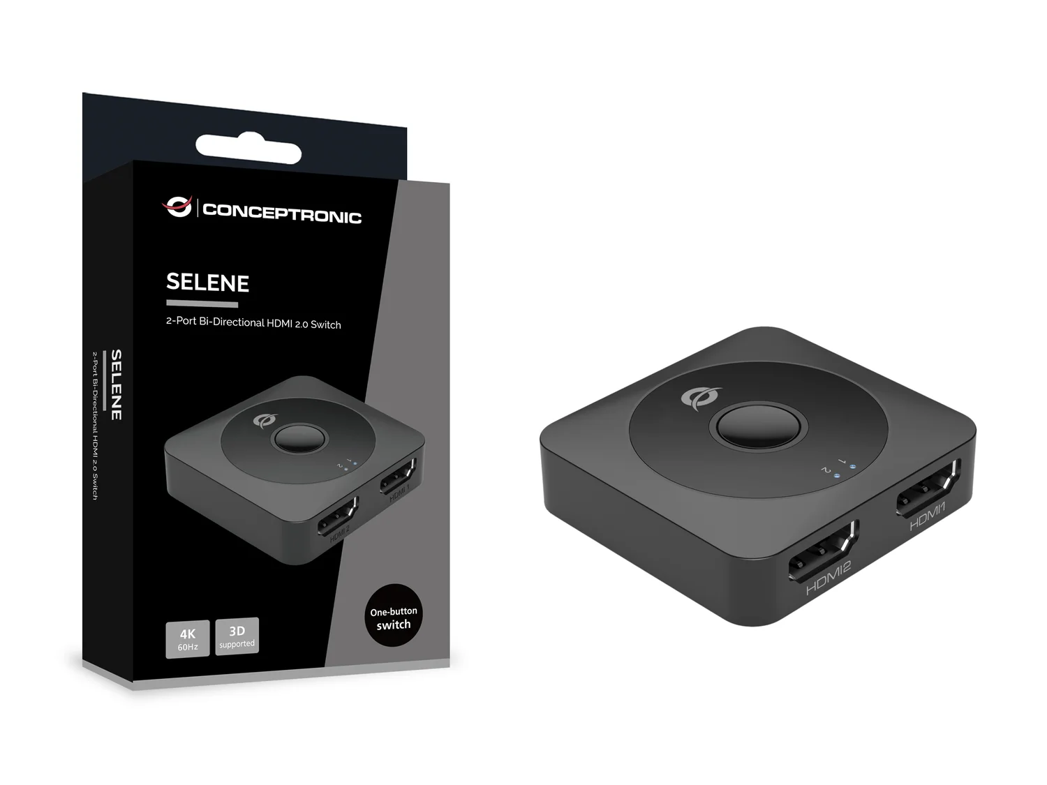 Comutador HDMI bidirecional Conceptronic SELENE01B 2 portas 4K 60Hz HDMI 2.0 - Imagem 4