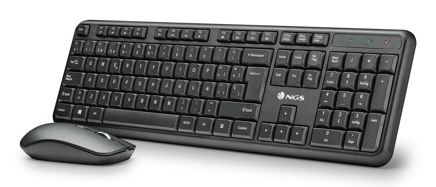Conjunto de Teclado e Rato Sem Fios NGS Serenity Kit QWERTY PT Silencioso com 12 Teclas Multimédia | Preto - Imagem 3
