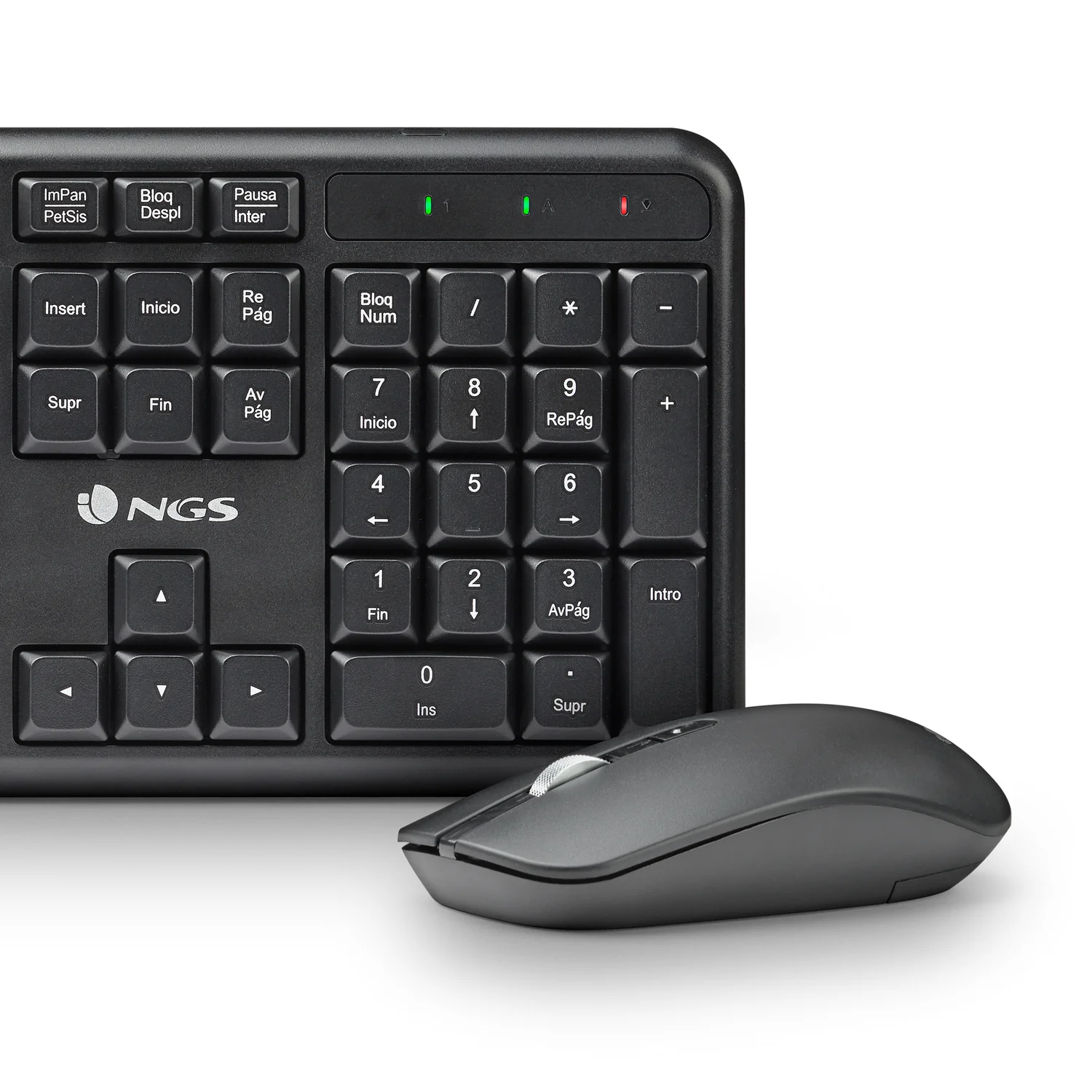 Conjunto de Teclado e Rato Sem Fios NGS Serenity Kit QWERTY PT Silencioso com 12 Teclas Multimédia | Preto - Imagem 4