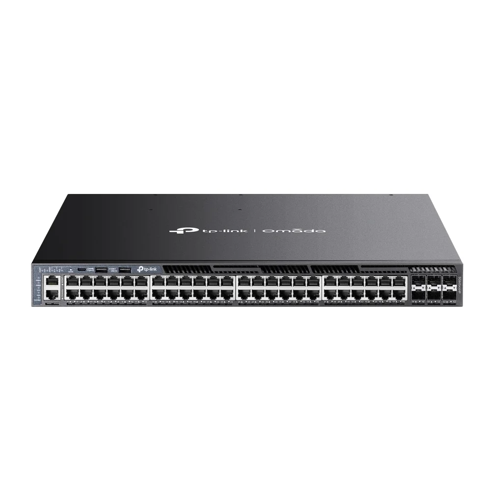 Switch de rede gerido L3 PoE+ TP-Link Omada SG6654XHP 48 portas Gigabit com 6 slots SFP+ 10GE