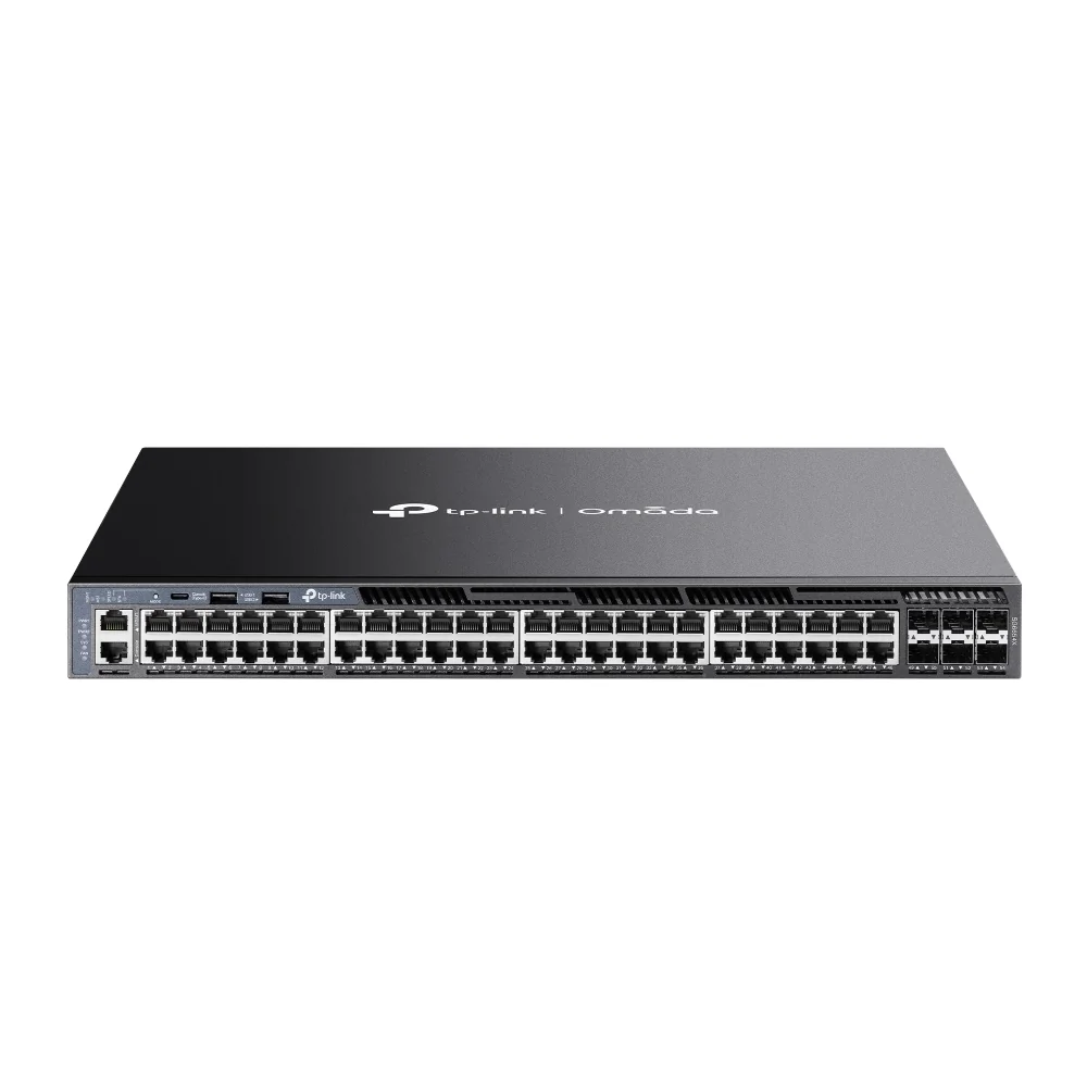 Switch Gerido TP-Link Omada SG6654X 48 Portas Gigabit Stackable L3 com 6 SFP+ 10G