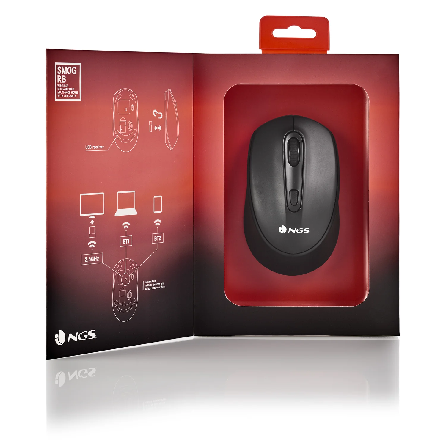 Rato Sem Fios Gaming NGS SMOG-RB 2400 DPI RGB Recarregavel USB-C Bluetooth 5.0 - Imagem 10