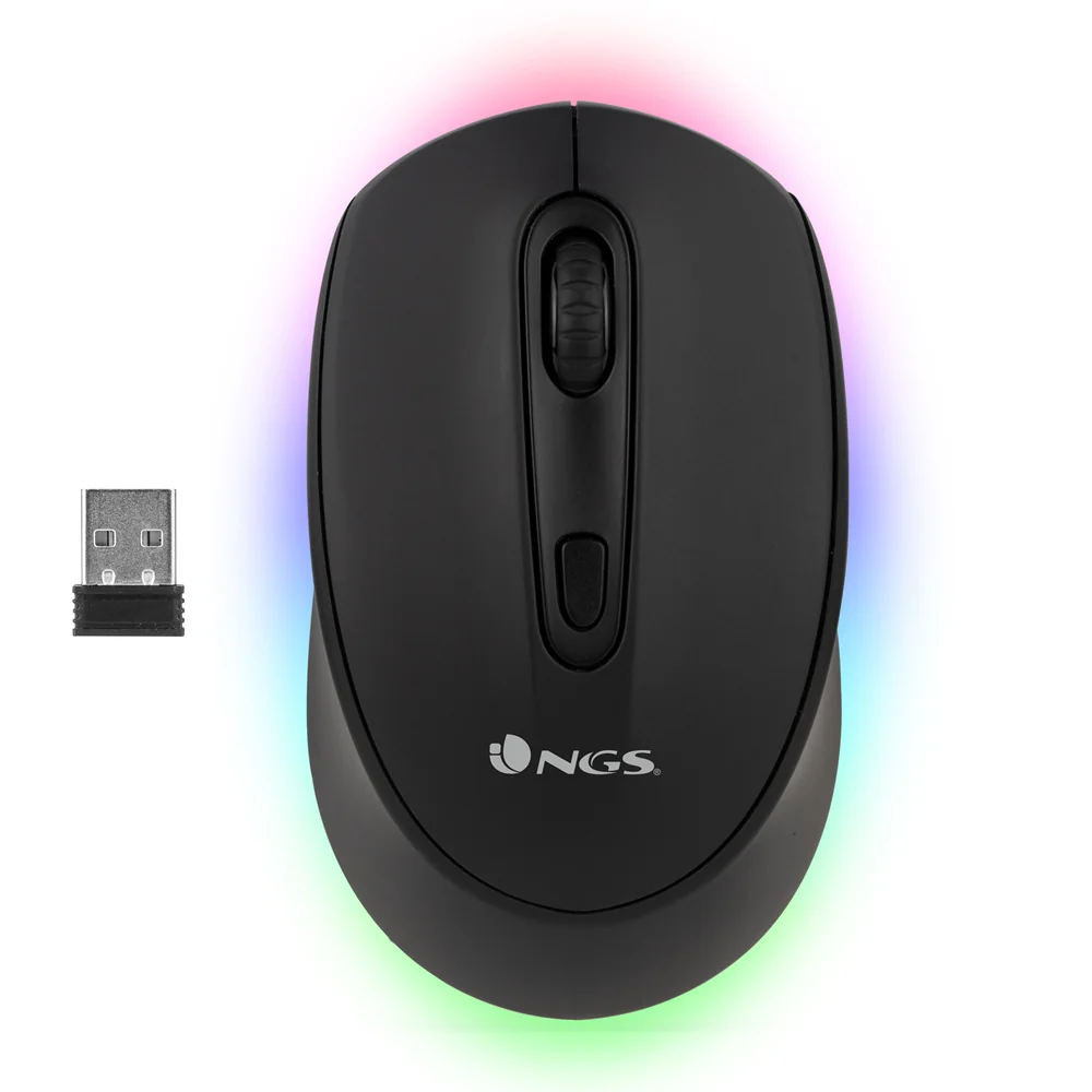 Rato Sem Fios Gaming NGS SMOG-RB 2400 DPI RGB Recarregavel USB-C Bluetooth 5.0