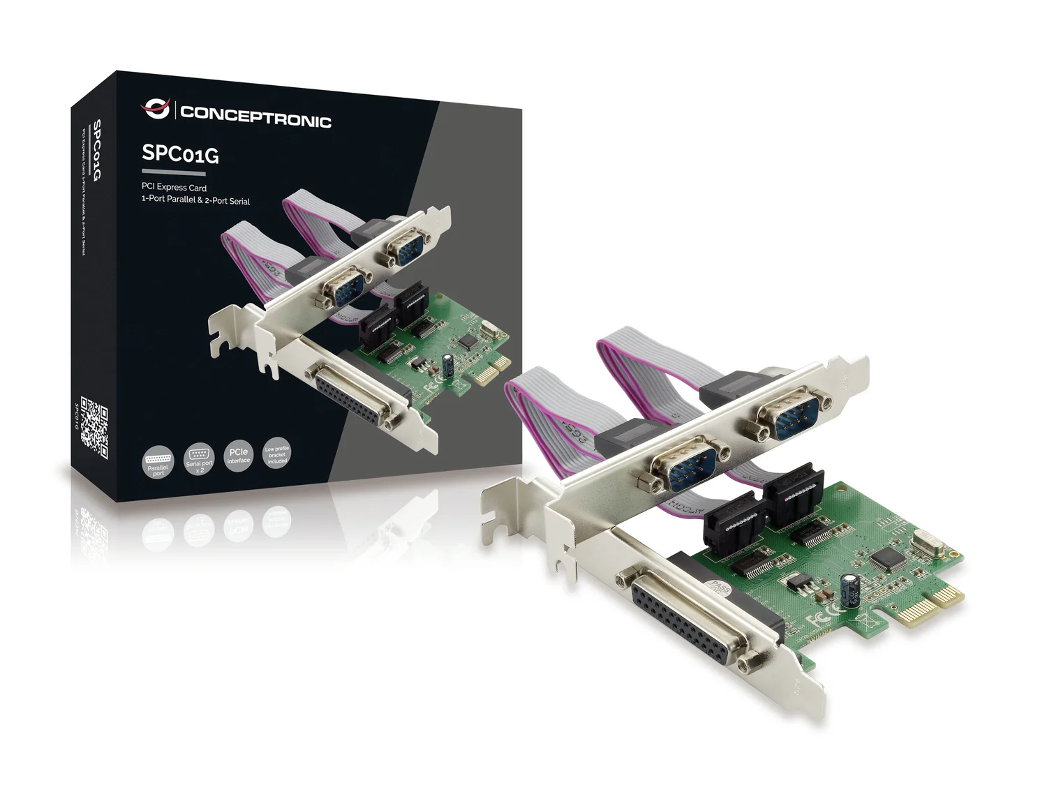 Placa controladora PCIe 1 porta paralela e 2 portas série RS-232 Conceptronic SPC01G - Imagem 2