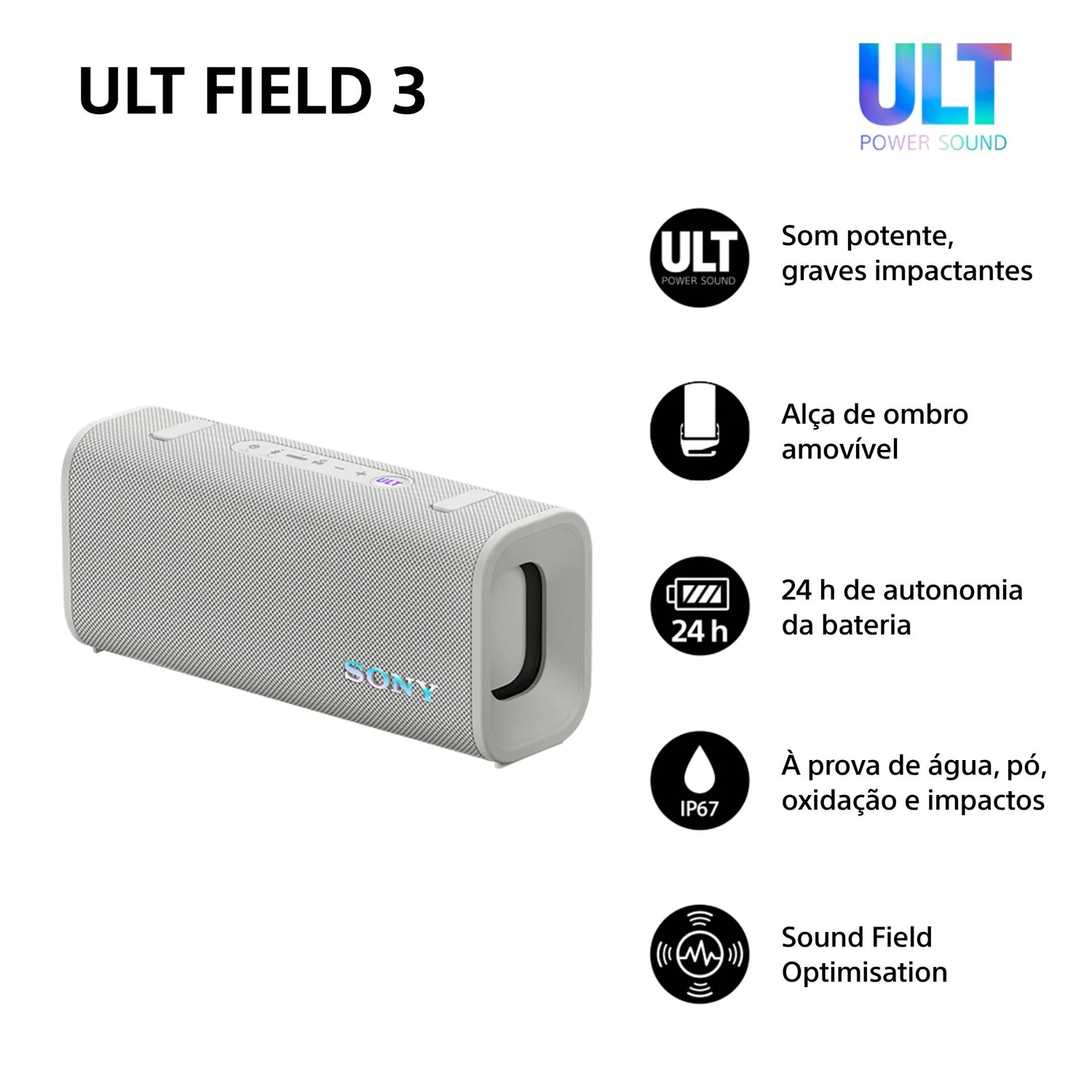 Coluna Portátil Sony SRS-ULT3000 2150W Party Sound 360° 3 Woofers 280mm Moldura LED XLR USB-C - Imagem 2