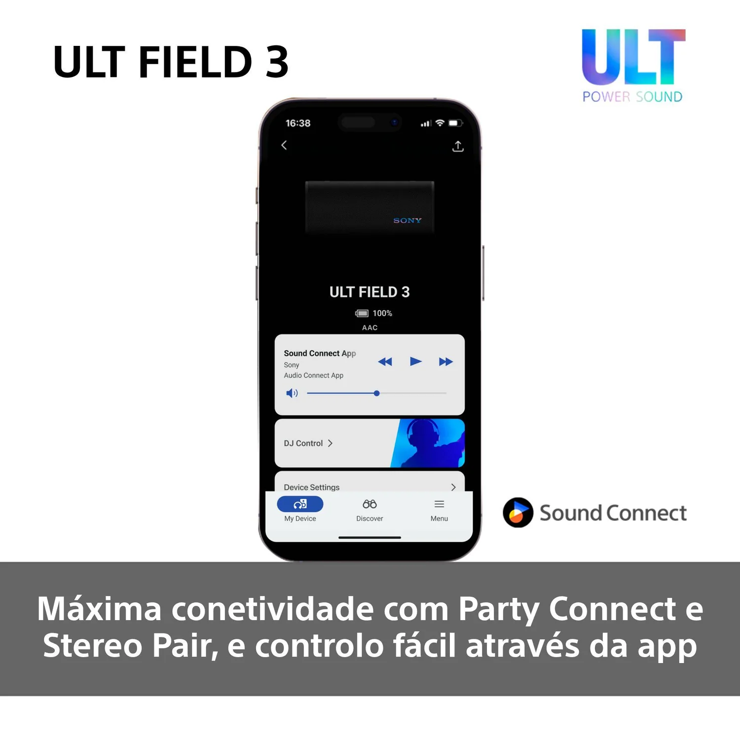Coluna Portátil Sony SRS-ULT3000 2150W Party Sound 360° 3 Woofers 280mm Moldura LED XLR USB-C - Imagem 10