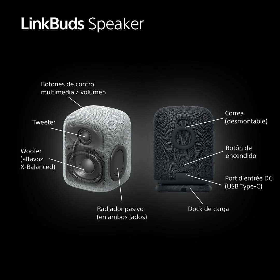 Coluna Portátil Sony LinkBuds SRS-LS1 Bluetooth Sem Fios Compacta Preto - Imagem 11