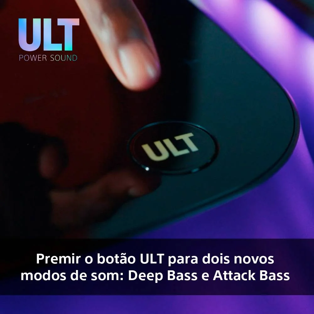 Coluna Sony SRS-ULT1000 HPA Graves Profundos 2 Modos ULT Iluminação 360 Multiponto Microfone Preto - Imagem 5