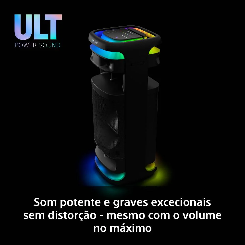 Coluna Sony SRS-ULT1000 HPA Graves Profundos 2 Modos ULT Iluminação 360 Multiponto Microfone Preto - Imagem 4