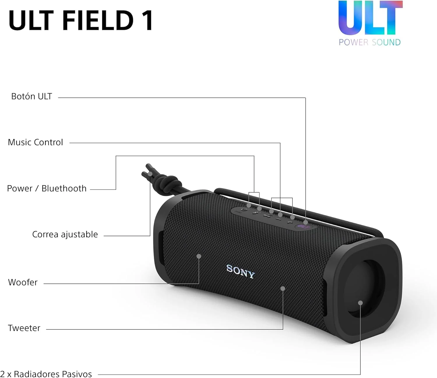 Coluna Bluetooth Portátil Sony SRS-ULT10B ULT com Modo Graves, IP67, 12h Bateria, Preto - Imagem 8
