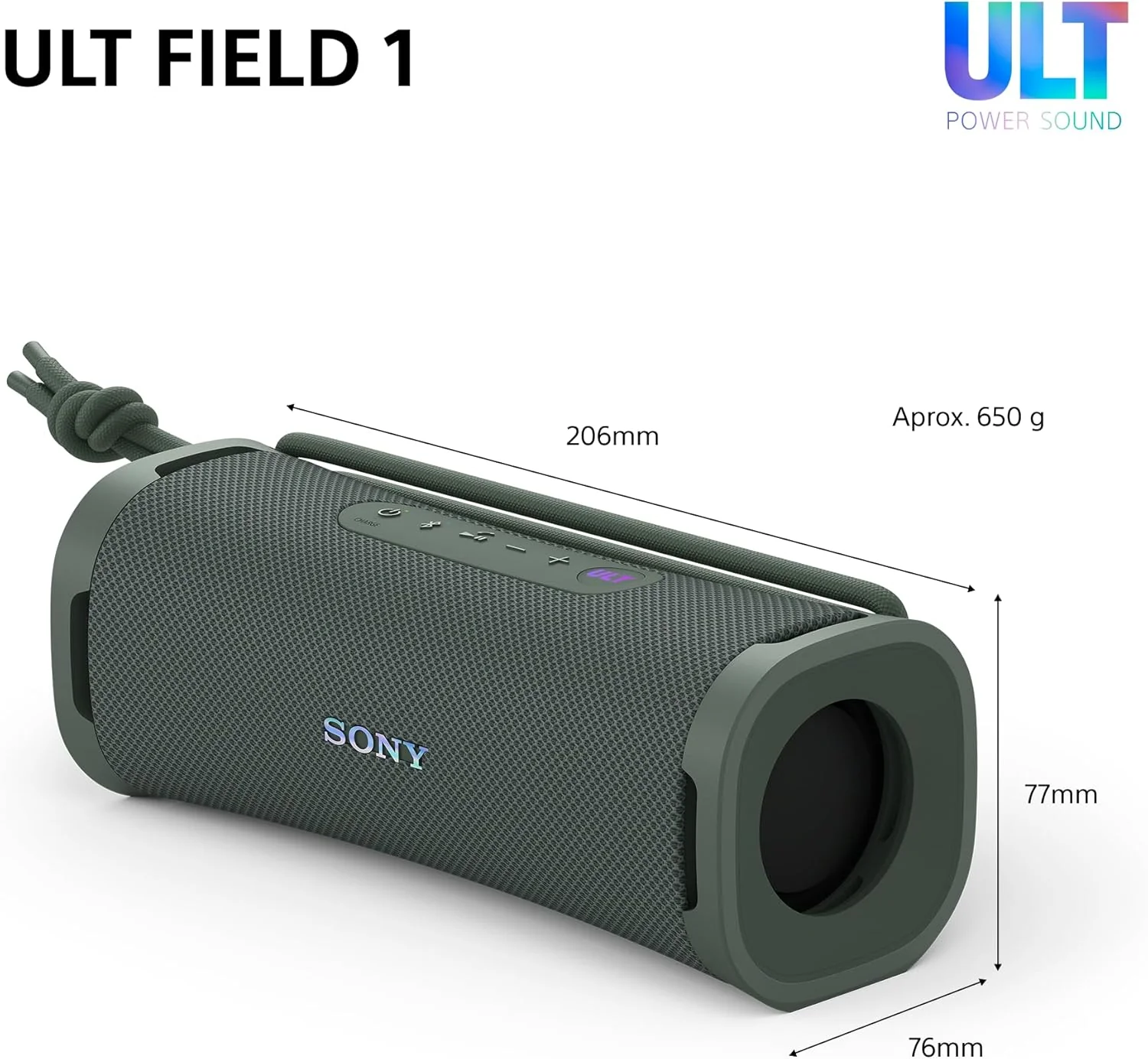 Coluna Bluetooth Portátil Sony SRS-ULT10 Bass Boost 12h IP67 Submergível 1m Cinza Esverdeado - Imagem 9