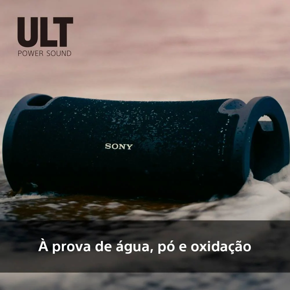 Coluna Sony SRS-ULT70 Bluetooth Portátil 30h 2 Modos ULT Bass Multiponto Iluminação Lateral Preto - Imagem 7