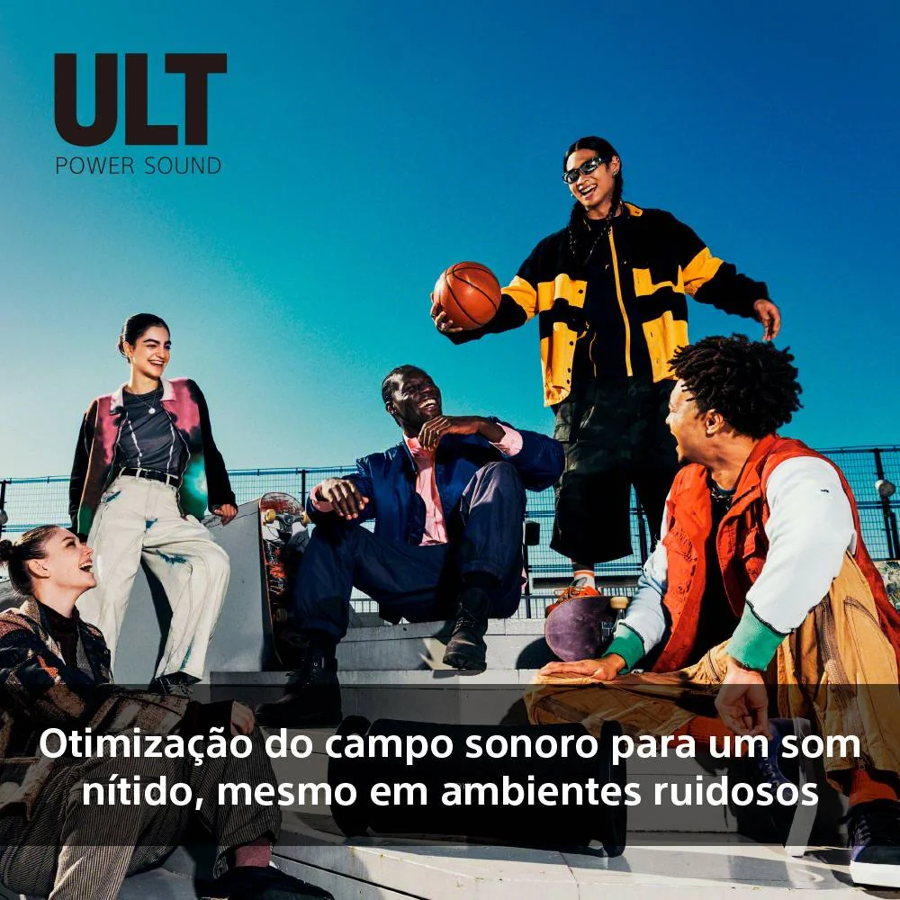 Coluna Sony SRS-ULT70 Bluetooth Portátil 30h 2 Modos ULT Bass Multiponto Iluminação Lateral Preto - Imagem 5