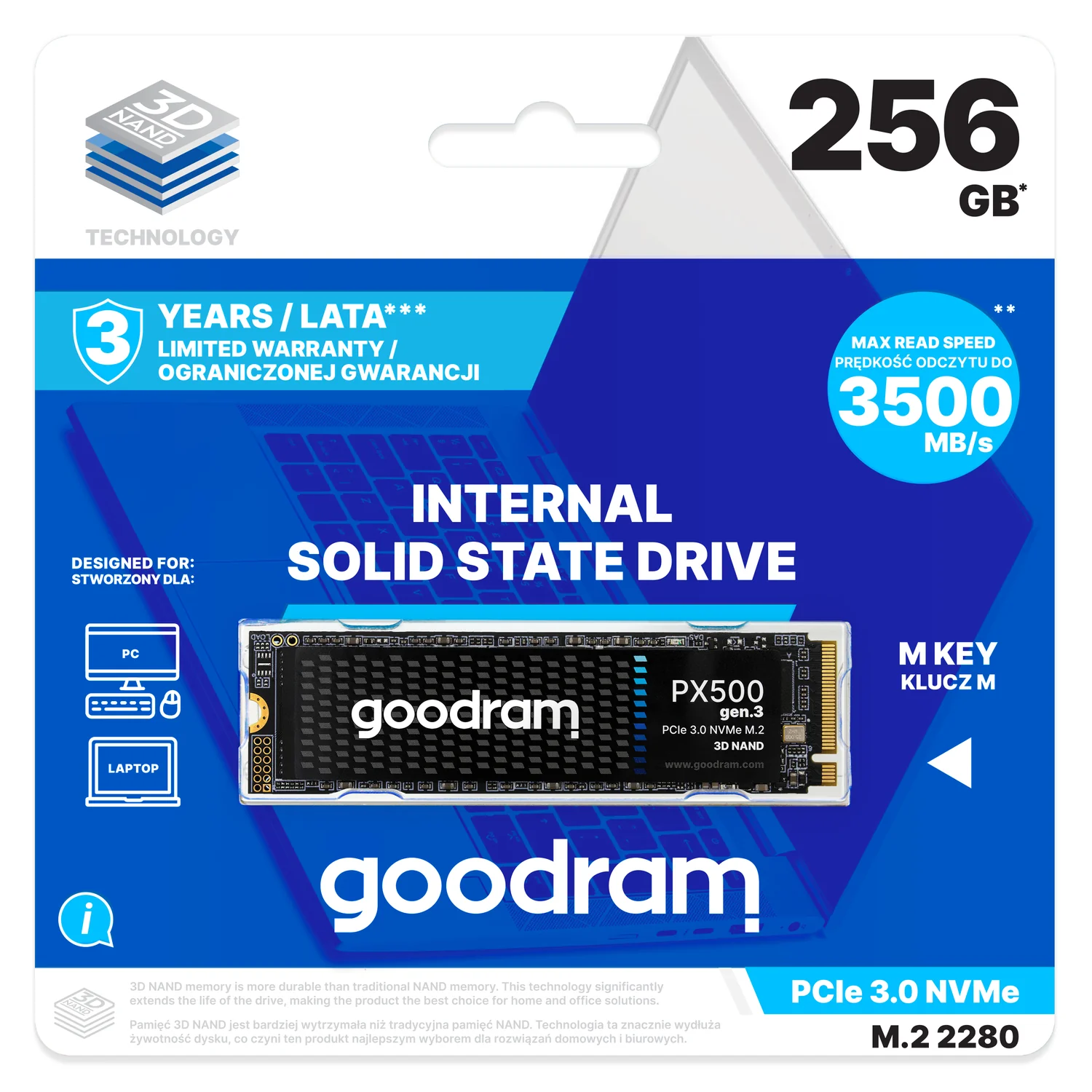 Disco SSD Interno Goodram PX500 GEN.3 256GB M.2 NVMe PCIe 3.0 2280 - Imagem 4
