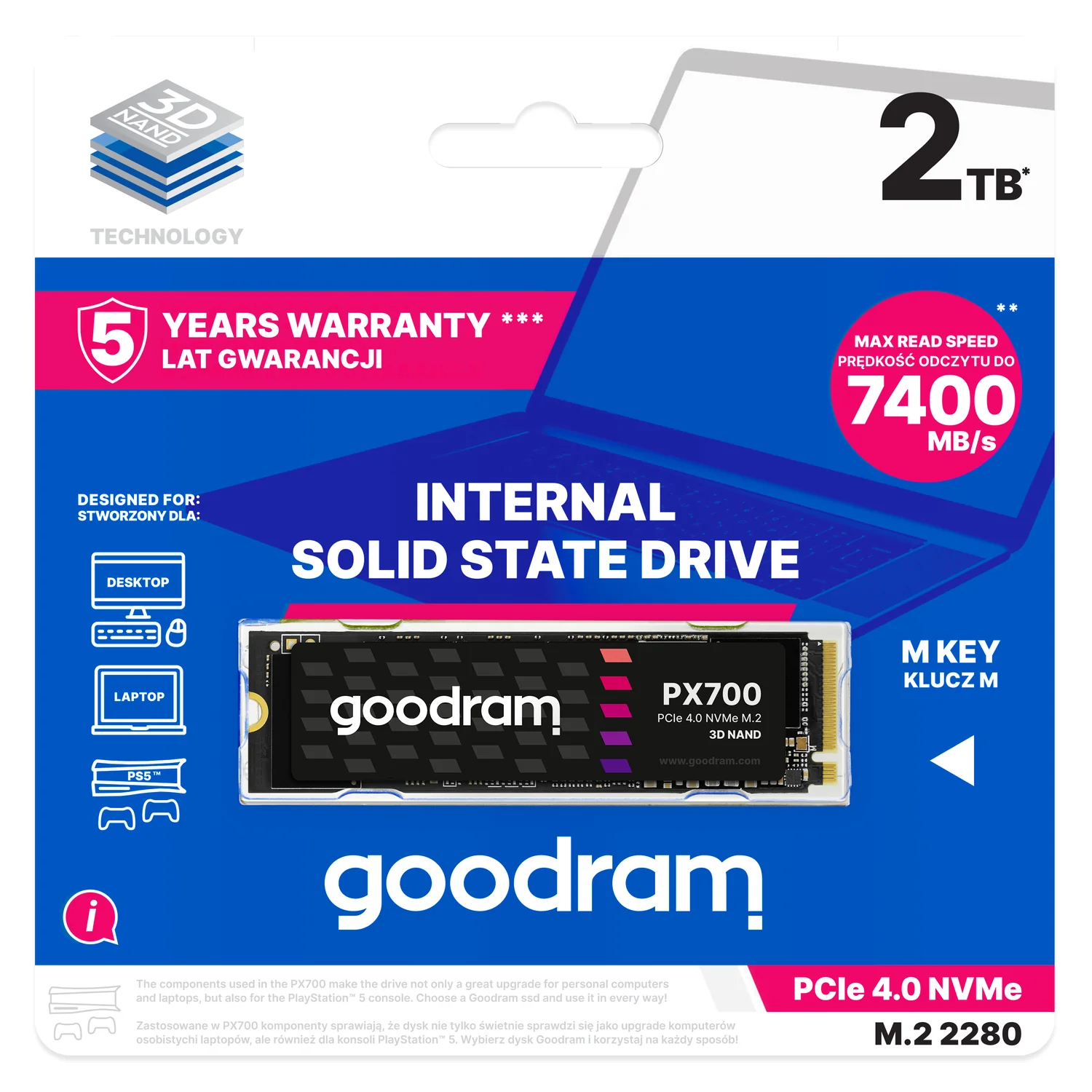 Disco SSD Interno Goodram PX700 2TB M.2 NVMe PCIe 4.0 2280 Gaming - Imagem 2