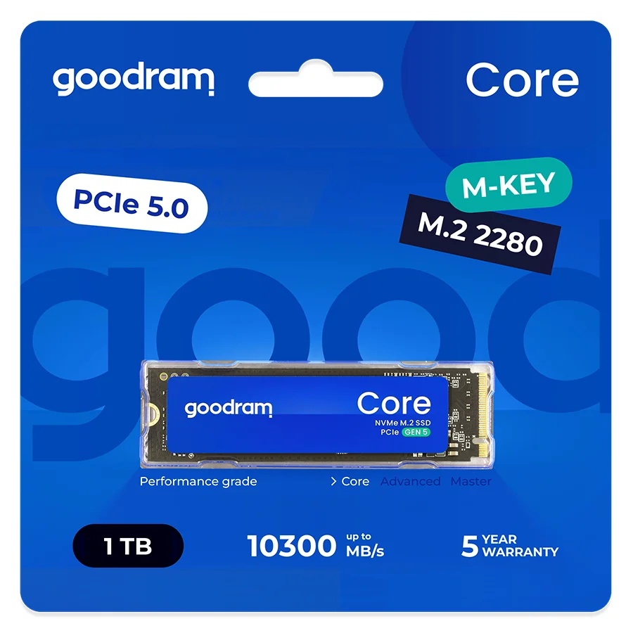 Disco SSD M.2 NVMe Goodram CORE 1TB PCIe 5.0 2280 (10200/8400 MB/s) - Imagem 2