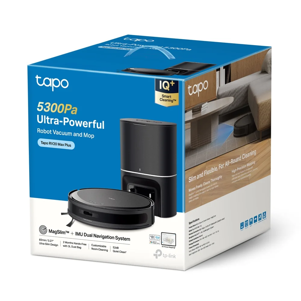 Robô aspirador TP-Link Tapo RV20 Max Plus LiDAR 5300Pa Auto-Empty - Imagem 7