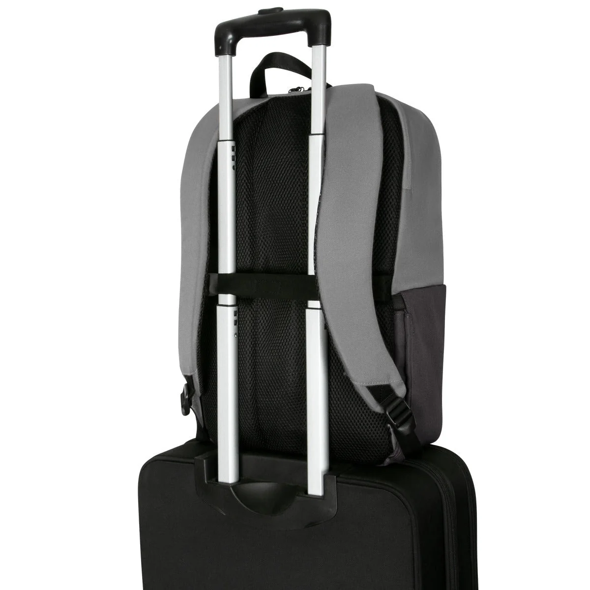 Mochila Targus Sagano EcoSmart Travel 15.6" Preto Cinzento Bloqueável Materiais Reciclados RPET - Imagem 15