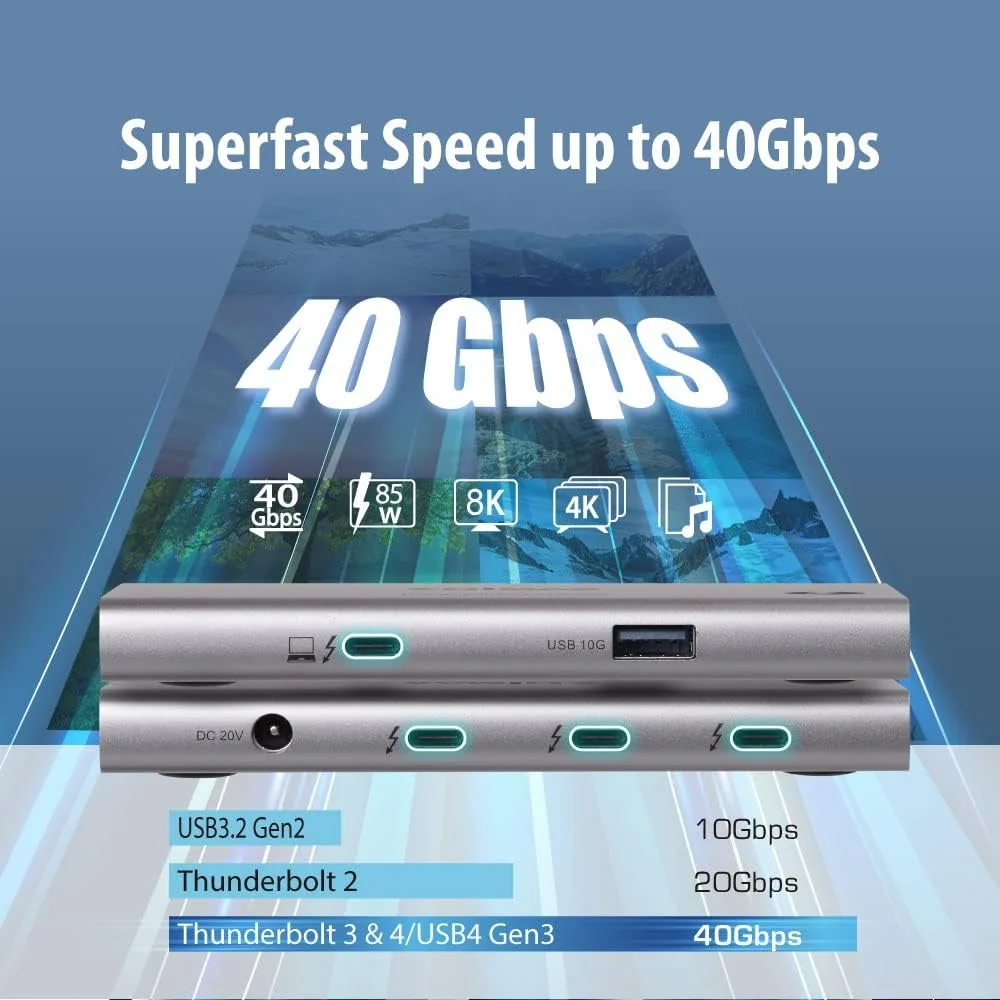 Docking station Edimax TD-405BP Thunderbolt 4 mini 5-em-1 com Power Delivery 85W - Imagem 4